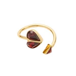 $78 Kate Spade Rock Solid Stone Heart Twist Ring in Red